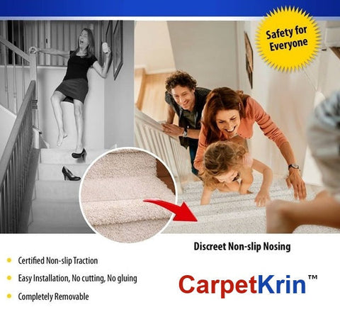 CarpetKrin &trade; - Non-Slip Tack-on Strips, Gray-Croc Color, Super Grip 4 Traction