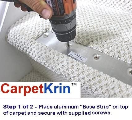 CarpetKrin &trade; - Non-Slip Tack-on Strips, Gray-Croc Color, Super Grip 4 Traction